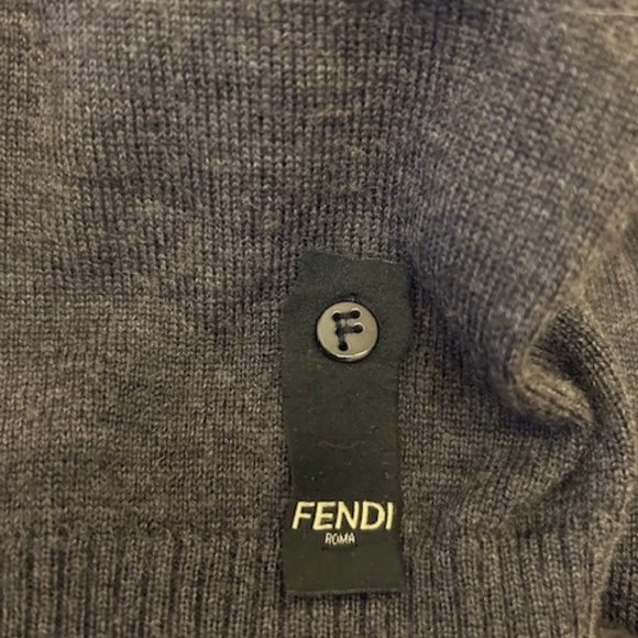 Fendi Wool Knitwear Vestiaire Collection Sweatshirt, Grey Wool - Picture 5 of 6